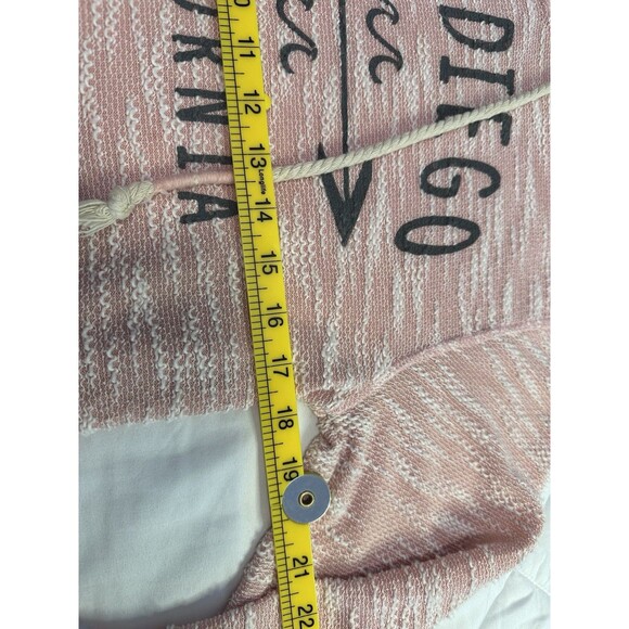 Beach By Exist Knit Hoodie San Diego Slim Pink White Lightweight Size M - Picture 4 of 7
